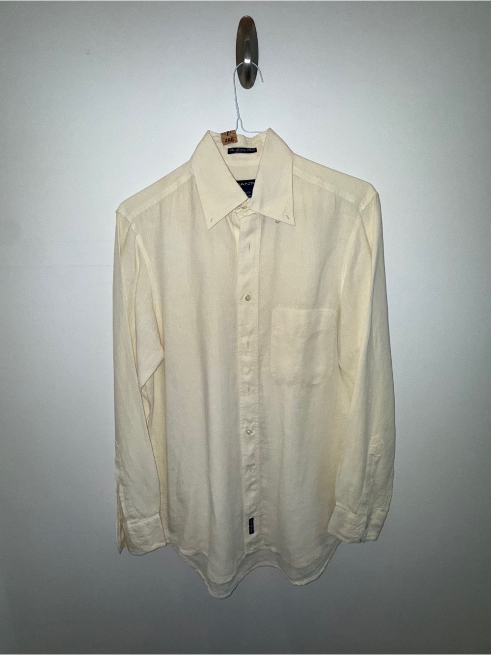 Gant Creamy Yellow Button-Down Men's Dress Shirt
